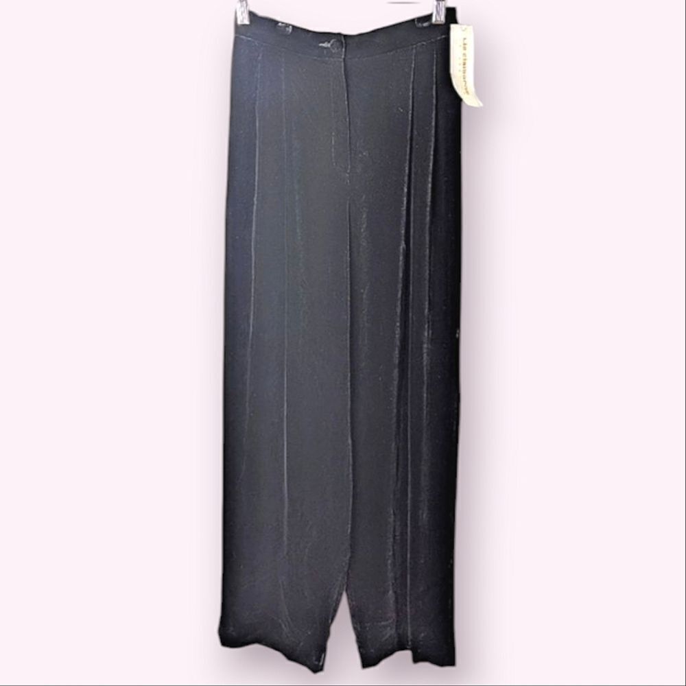 Vintage Liz Claiborne Velvet Black High Waist Trousers NWT Size M 8 10